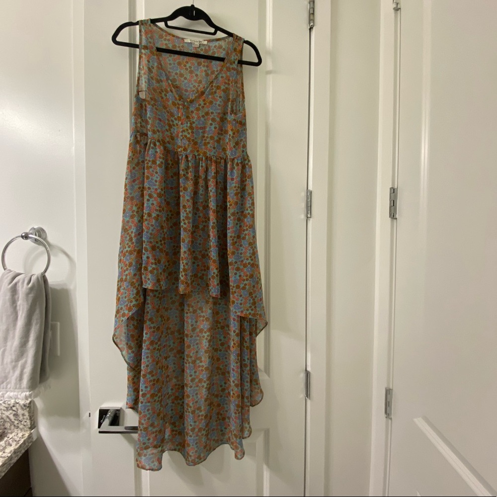 Sheer High Low Maxi Dress